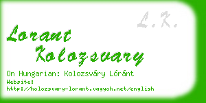 lorant kolozsvary business card