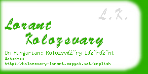 lorant kolozsvary business card